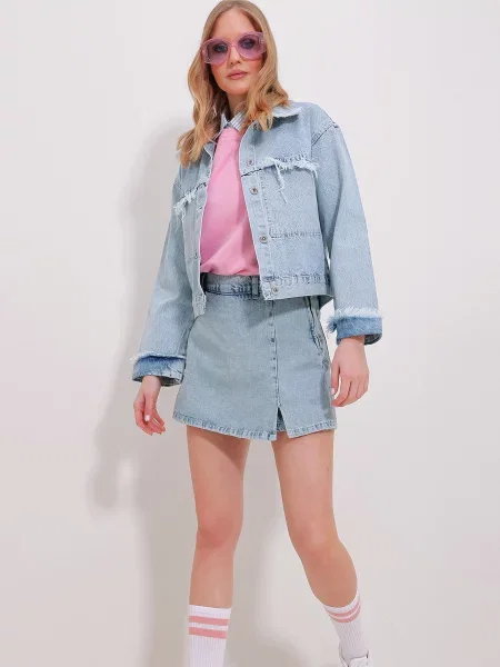 Trend Alacati Stili Джинсова куртка блакитний