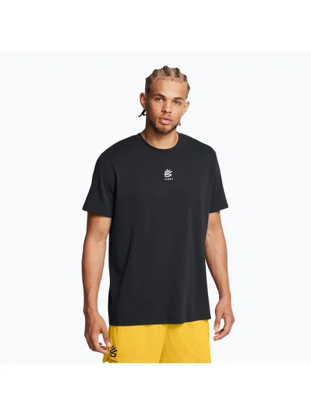 Tricou pentru bărbați Under Armour Curry Hvyweight Logo black/white alb