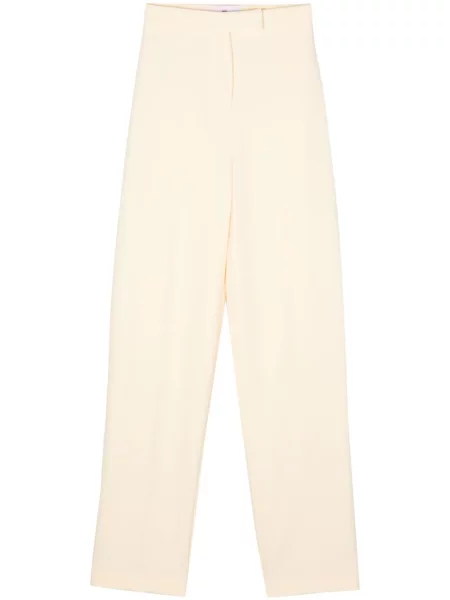 Spodnie Chiara Ferragni z krepy zwężane żółte