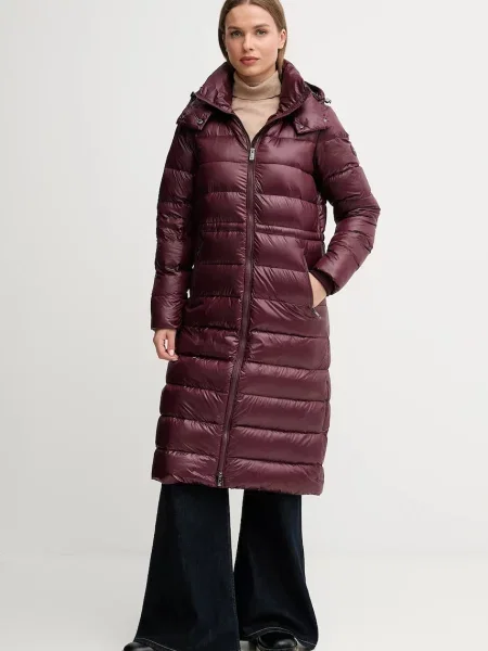 Пухено яке Tommy Hilfiger зимен модел бордо
