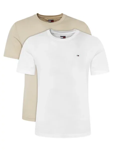 T-shirt basic Tommy Jeans beżowy