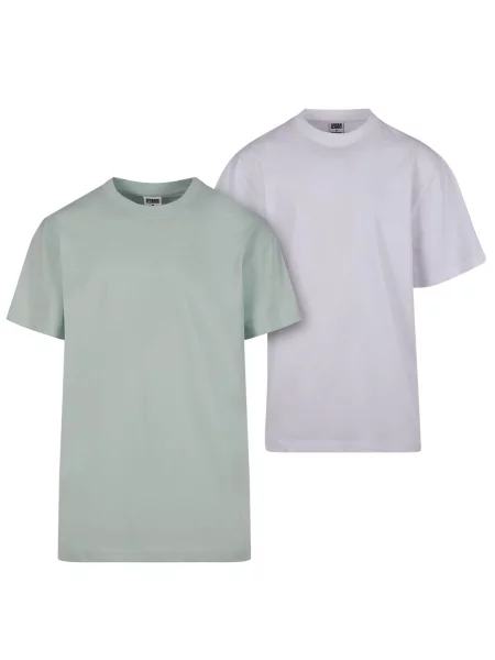 Urban Classics Tricou verde mentă alb