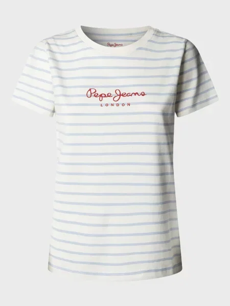 Футболка Pepe Jeans в полоску белая