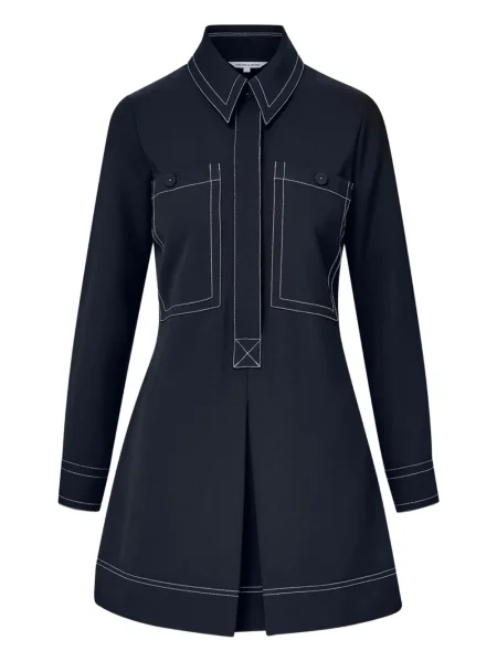 Rochie tip cămașă Veronica Beard de costum albastru