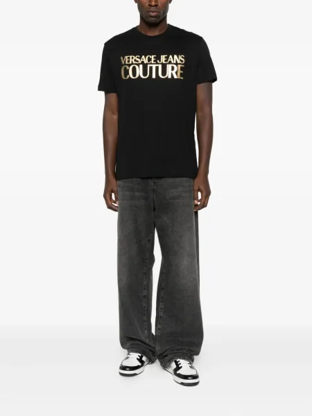 Тениска Versace Jeans Couture с принт черно
