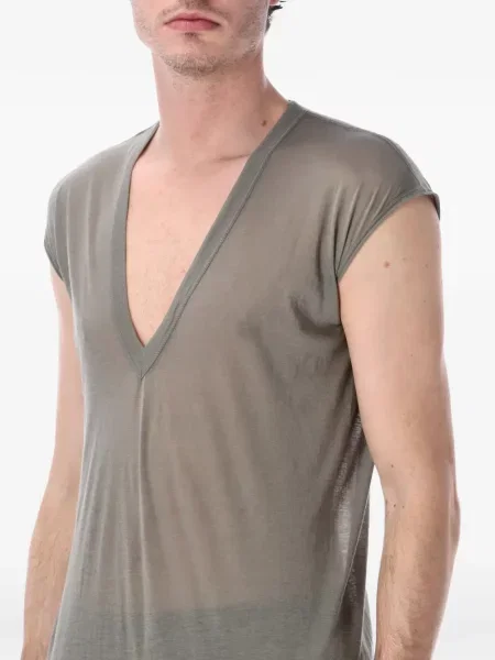 Αμάνικη μπλούζα Rick Owens με λαιμόκοψη v γκρι