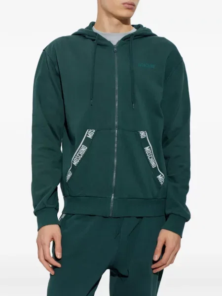 Majica s kapuljačom Moschino s autogramom zelena