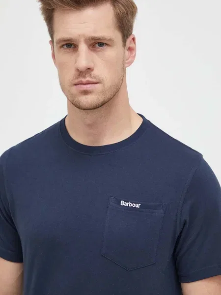 Barbour tricou din marin neted albastru