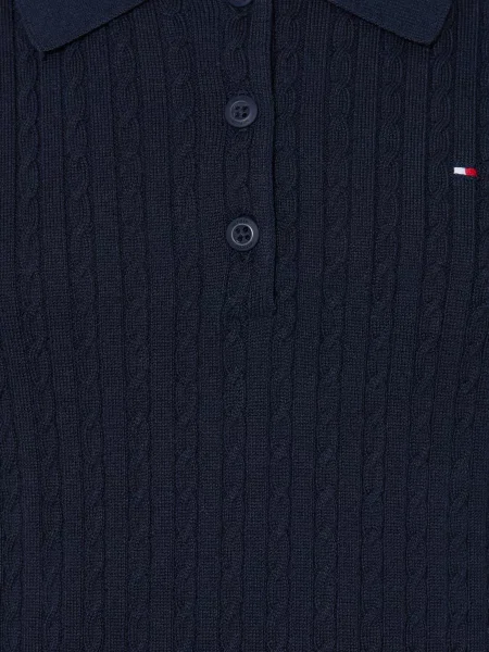 Tommy Hilfiger Dzianinowa Sukienka Polo blau granatowa