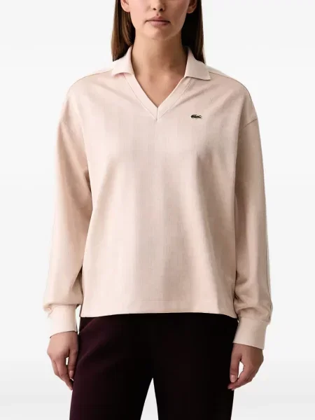 Tricou polo Lacoste din jacard roz