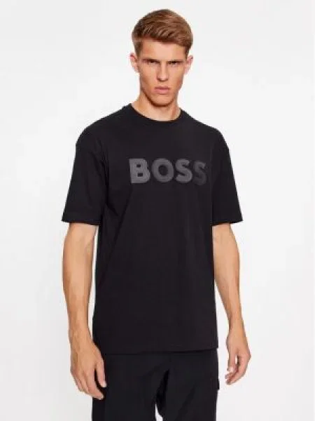 BOSS GREEN Tricou Tee Lotus negru