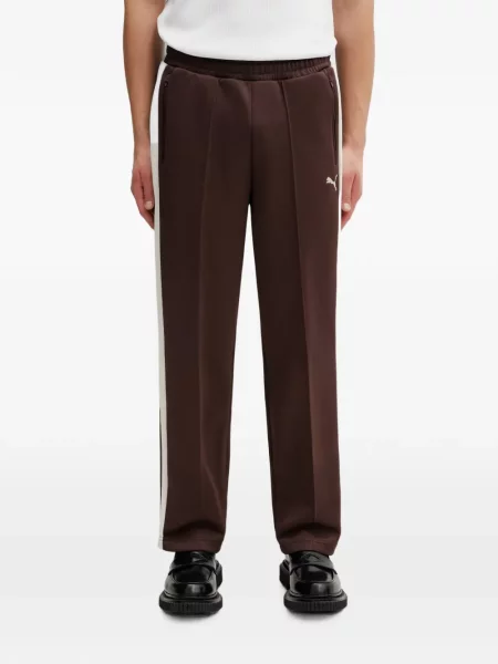 Pantaloni Puma cu dungi alergare maro