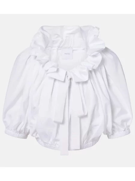 Cropp top Patou cu volane alb