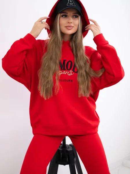 Komplet dresowy Kesi ocieplany czerwony