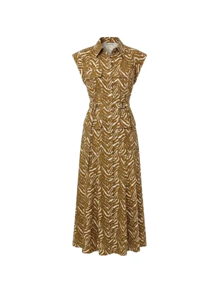 Rochie midi Nicholas cu imagine cu model zebră maro