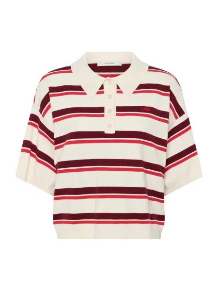 Gestuz Pulover GZTaia fildeş / rodie / rubiniu roșu