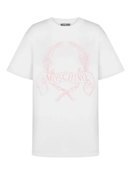Tricou Moschino cu broderie alb