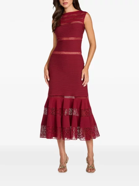 Rochie midi Tadashi Shoji din dantelă roșu