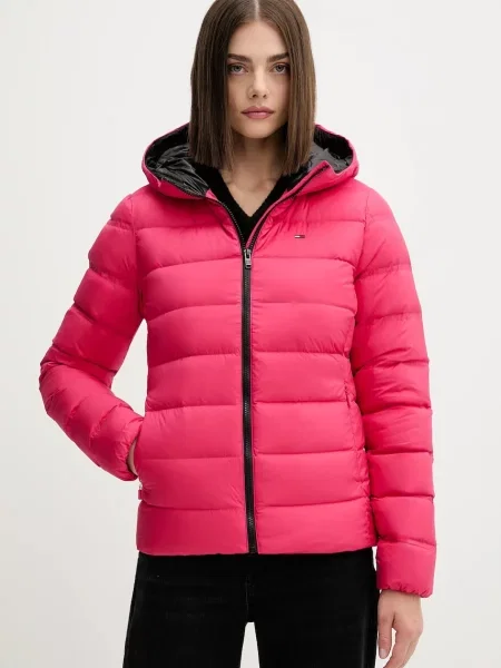 Tommy Jeans geacă de puf roz