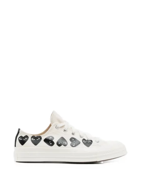 Sneakerși Comme Des Garçons cu imagine cu motiv cu inimi alb