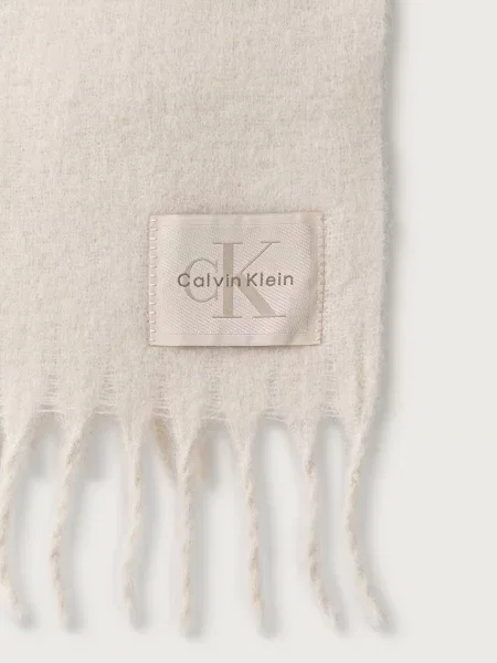 Calvin Klein Șal cu adaos de lână alb