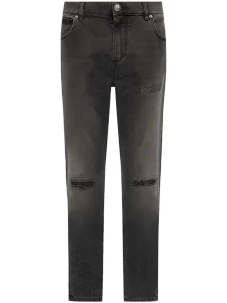 Дънки Balmain с протрити краища черно