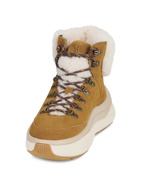 Pantofi Moon Boot din piele de oaie maro