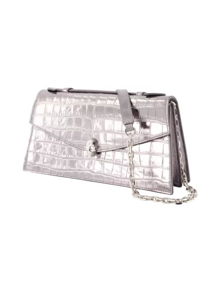 Kopertówka Alexander Mcqueen skórzana szara