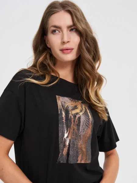 Tricou Marisse cu imagine negru
