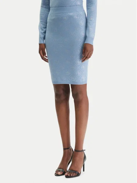 Guess Fustă mini celest albastru