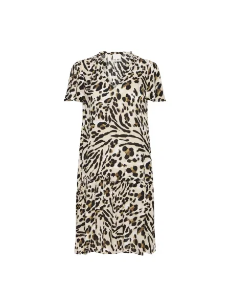 Wielobarwność sukienka Ichi z nadrukiem z nadrukiem zwierzęcym