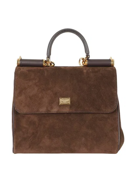 Torebka Dolce And Gabbana skórzana brązowa