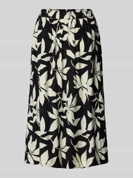 Krój relaxed fit Rozkloszowana spódnica midi z mieszanki S.oliver Red Label czarna