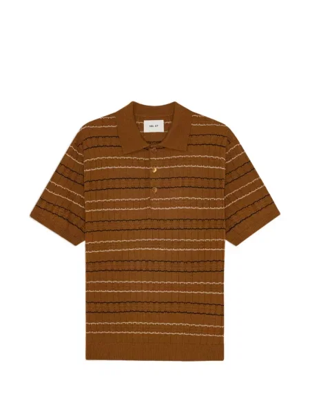 Tricou polo Nn07 cu dungi maro
