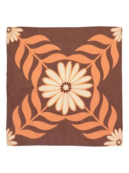 Fular Osklen cu model floral maro