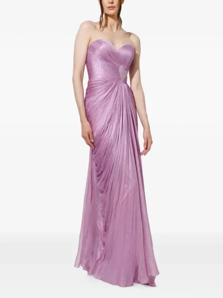 Rochie Iris Serban drapată cu motiv cu inimi violet