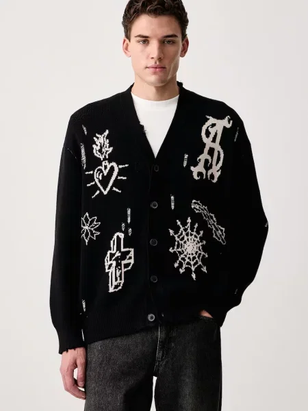 AllSaints cardigan pentru bărbați din STAGED alb