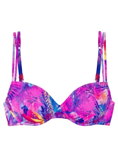 VENICE BEACH Sutien costum de baie / pastel / galben curry / roz închis albastru