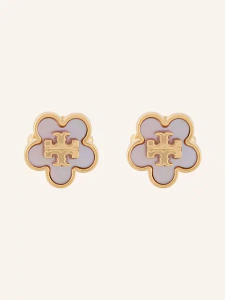 Tory Burch kolczyki pozłacane masa perłowa ForgetMe różowe