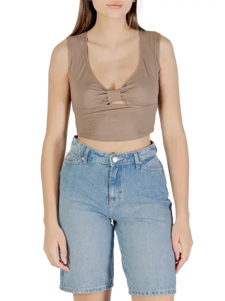 Krótki top Only brązowy