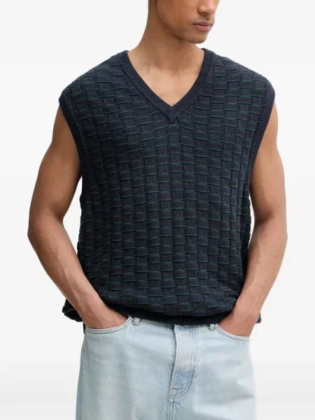 Cămașă de blugi Levi's® în carouri cu imagine cu decolteu în V gri