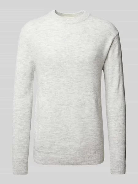 Sweter z dzianiny o kroju regular fit z wełną i wyhaftowanym logo na rękawie Tom Tailor Denim