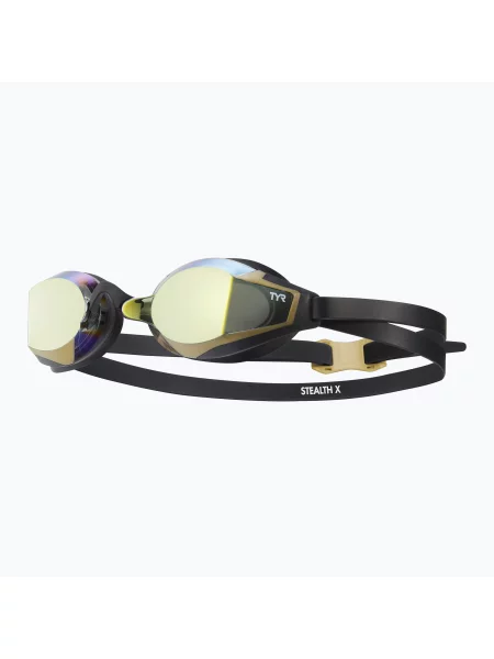 Okulary do pływania TYR Stealth-X Performance Mirrored gold/ black/ black czarne