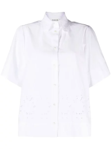 Cămașă P.a.r.o.s.h. cu broderie scurtă alb