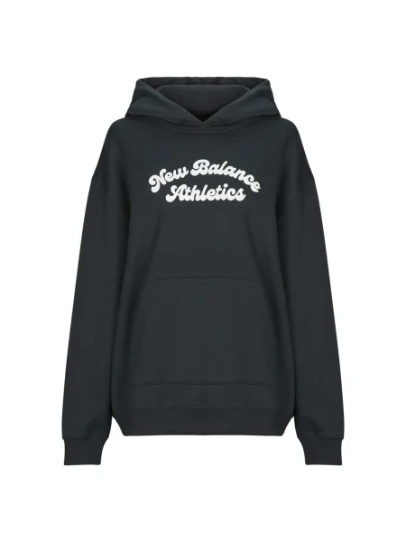Hanorac cu glugă New Balance din fleece negru