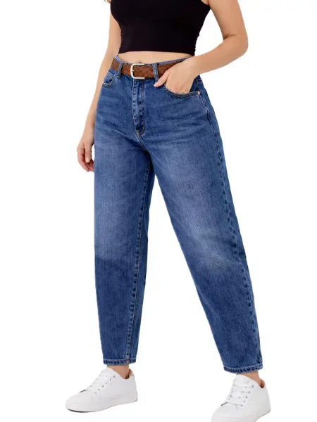 Blugi cu talie înaltă M.sara cu talie înaltă negru