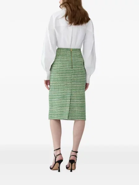 Fustă tip creion Carolina Herrera din tweed verde