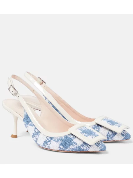 Pantofi cu toc Roger Vivier slingback alb