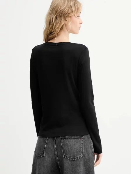 Tričko s dlouhým rukávem Calvin Klein černá