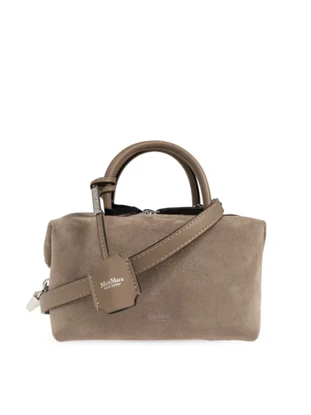 Geantă shopper Max Mara din piele de căprioară